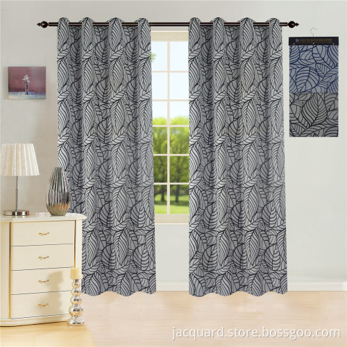 High Quality Jacquard Leaf Window Jacquard Curtains